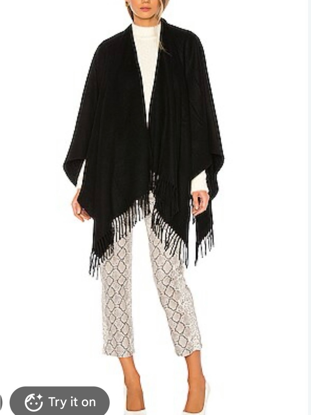 Rag & Bone Black Cashmere Poncho